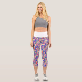 Wasserfarbenes Muster Hochgebirgtes Capri Leggings