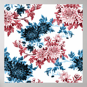 Wasserfarbenes, nahtloses Muster auf weißem Hinter Poster