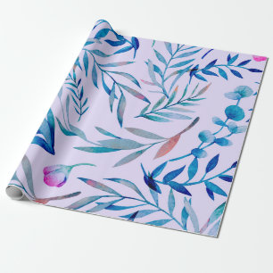 Wasserfarbenes nahtloses Muster. Botanische Orname Geschenkpapier
