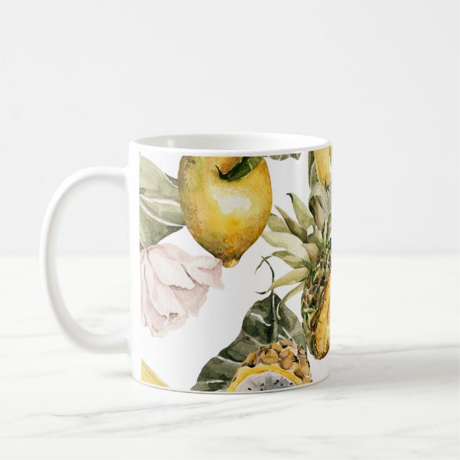 Wasserfarbenes, nahtloses Muster. Handgemalt Kaffeetasse (Links)