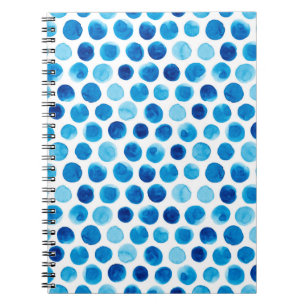 Wasserfarbenes nahtloses Muster mit blauen Polka-P Notizblock