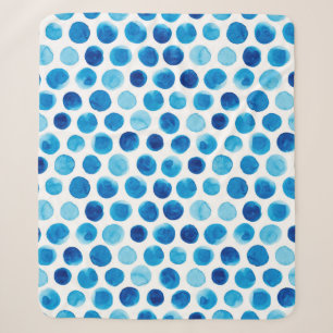 Wasserfarbenes nahtloses Muster mit blauen Polka-P Sherpadecke