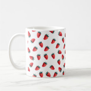 Wasserfarbenes nahtloses Muster mit Erdbeeren Kaffeetasse