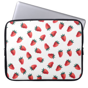 Wasserfarbenes nahtloses Muster mit Erdbeeren Laptopschutzhülle