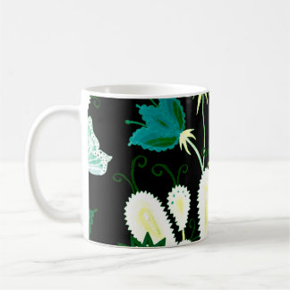 Wasserfarbenes nahtloses Muster mit fantasievollen Kaffeetasse