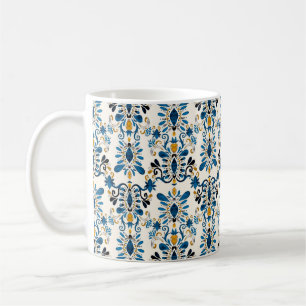 Wasserfarbenes nahtloses Muster mit ikat. gefärbt Kaffeetasse