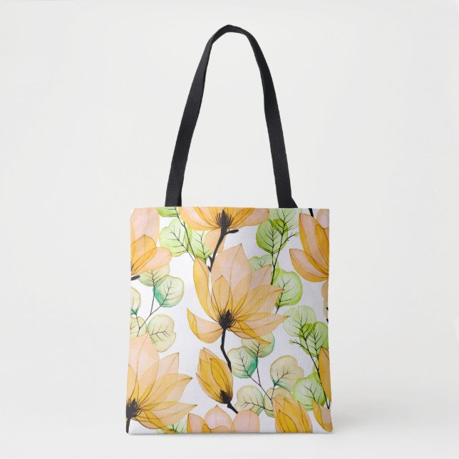 Wasserfarbenes nahtloses Muster mit magnolischen B Tasche (Vorderseite)
