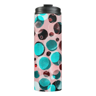 Wasserfarbenes nahtloses Muster mit Polka-Punkten Thermosbecher