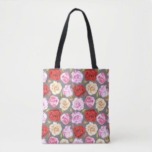 Wasserfarbenes nahtloses Muster mit Rose. Nahtlos Tasche