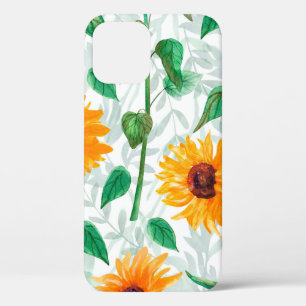 Wasserfarbenes nahtloses Muster mit Sonnenblumen Case-Mate iPhone Hülle