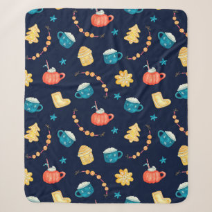 Wasserfarbenes nahtloses Muster mit Xmas Lebkuchen Sherpadecke