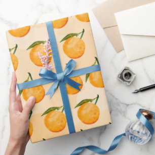 Wasserfarbenes Orangenmuster Geschenkpapier