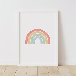 Wasserfarbenes Rainbow-Kinderzimmer Poster