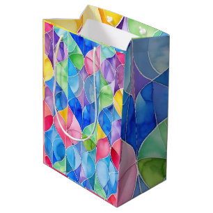 Wasserfarbenes Regenbogen-Buntglas Mittlere Geschenktüte