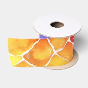 Wasserfarbenes Regenbogen-Buntglas Satinband