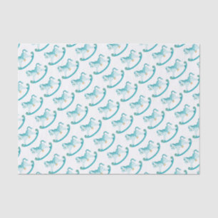 Wasserfarbenes Rockpferd Aqua Tee Art Papier