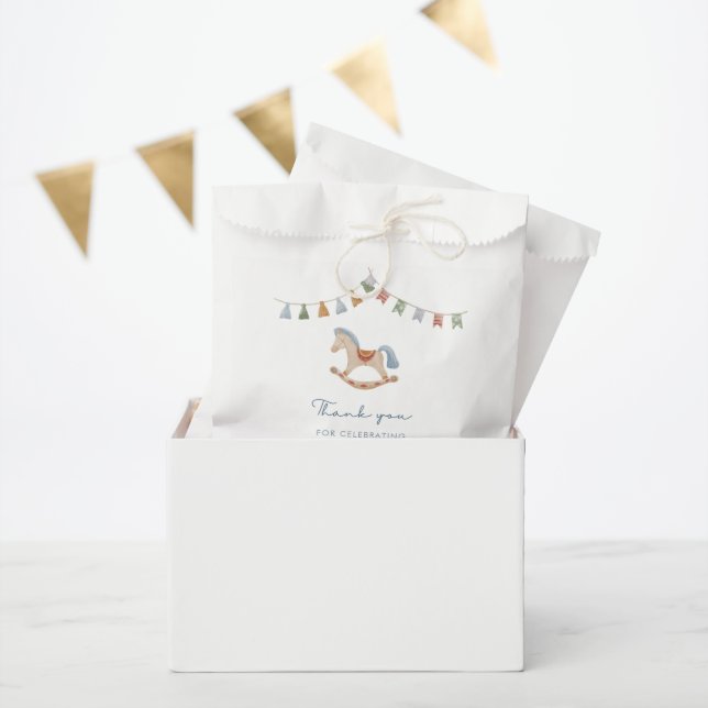 Wasserfarbenes Rockpferd, Babydusche Geschenktütchen (Party)