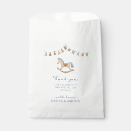 Wasserfarbenes Rockpferd, Babydusche Geschenktütchen