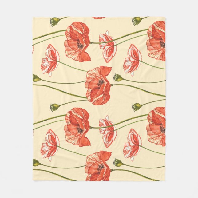 Wasserfarbenes rotes Muster. Fleecedecke (Vorderseite)