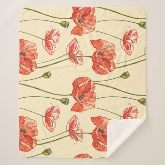 Wasserfarbenes rotes Muster. Sherpadecke (Vorderseite)