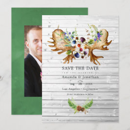 Wasserfarbenes Rustikales Hochzeitssemble Foto Save The Date