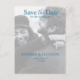 Wasserfarbenes Segelboot Save the Date Foto Postkarte
