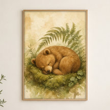 Wasserfarbenes Whimsical-Kunstposter 'Schlafender