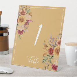 Wasserfarbenfall Blumenfolien-Tischnummer Sockelschild