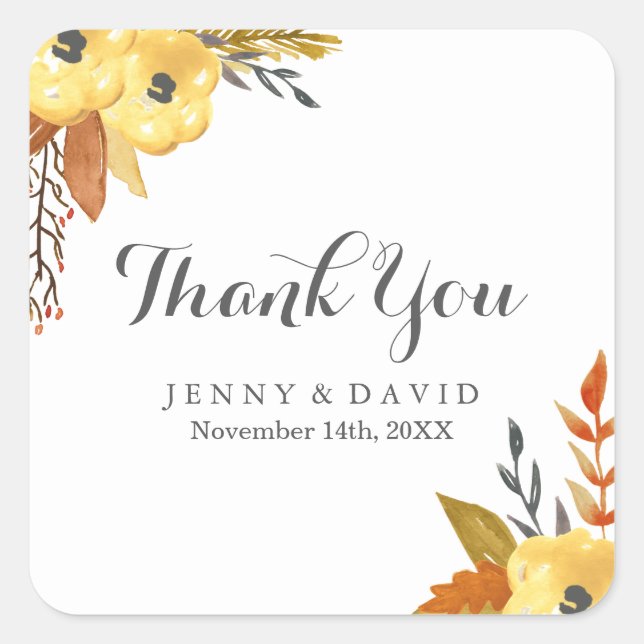 Wasserfarbenfall Danke Stickers (Vorderseite)