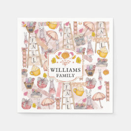 Wasserfarbenfall Personalisiert Handgemalte Elemen Serviette