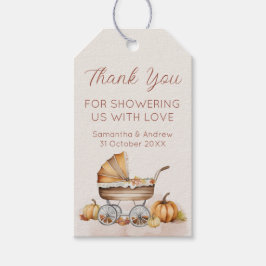 Wasserfarbenfall Pumpkin Baby Dusche Geschenkanhänger