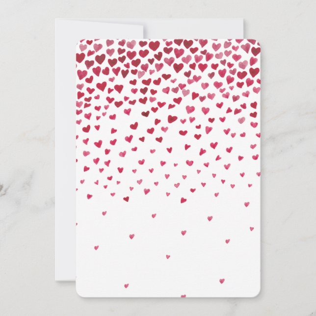 Wasserfarbenfallen Herz Babydusche Einladung (Vorderseite)