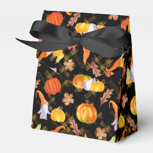 Wasserfarbenfallen, Pumpkins und Blätter Geschenkschachtel (Vorderseite)