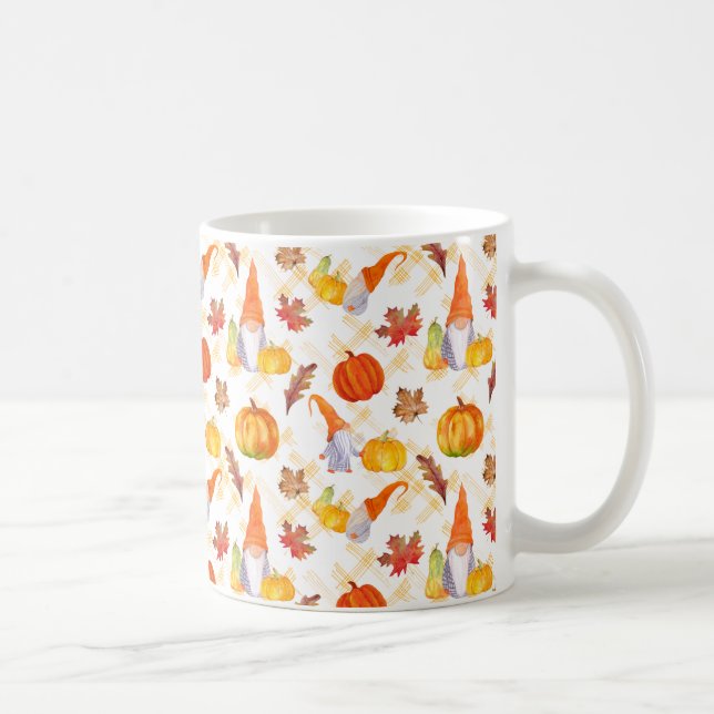 Wasserfarbenfallen, Pumpkins und Blätter Kaffeetasse (Rechts)