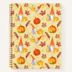 Wasserfarbenfallen, Pumpkins und Blätter Notizbuch