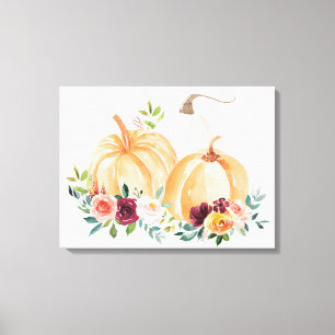 Wasserfarbenfallen Pumpkins und Boho-Blume Leinwanddruck