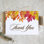 Wasserfarbenfallende Blätter fallen Babydusche Dankeskarte<br><div class="desc">Schicken Sie Dankeschön mit dieser anpassbaren Dankeschön-Karte. Es zeichnet sich durch Aquarellfarben-Herbstlaub mit kalligraphischer Kalligraphie aus. Personalisieren Sie diese,  indem Sie Ihre Daten hinzufügen. Diese rustikale Herbstkarte ist ideal für Hochzeiten,  Geburtstage,  Babyduschen und Brautpartys.</div>