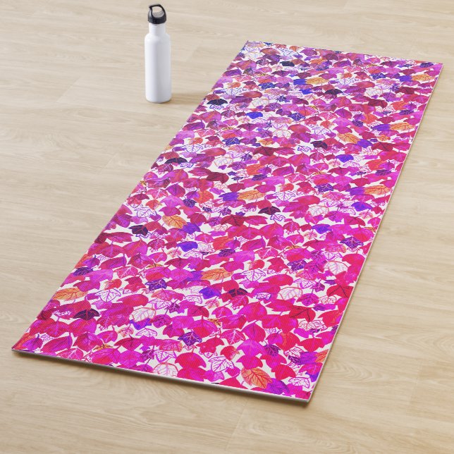 Wasserfarbenfallendes Blätter Lila rosa Leaf Muste Yogamatte (Beispiel)