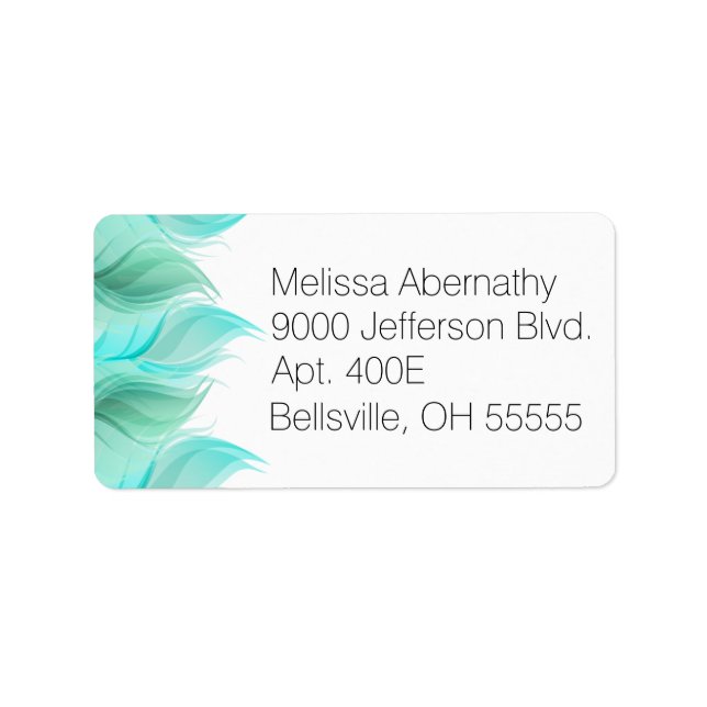 Wasserfarbenfedern Moderne Adressaufkleber (Vorne)