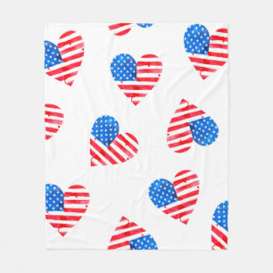 Wasserfarbenflagge Amerikas in Herzform Fleecedecke