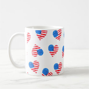 Wasserfarbenflagge Amerikas in Herzform Kaffeetasse