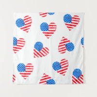Wasserfarbenflagge Amerikas in Herzform