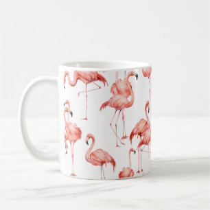 Wasserfarbenflamingo nahtloses Muster. Handgemalt Kaffeetasse