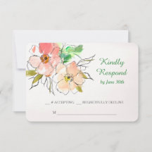 Wasserfarbenflorale Hochzeit RSVP