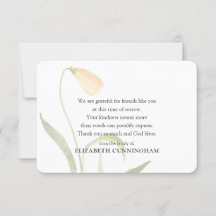 Wasserfarbenflorale Memorial Botanicals Moderner C Dankeskarte