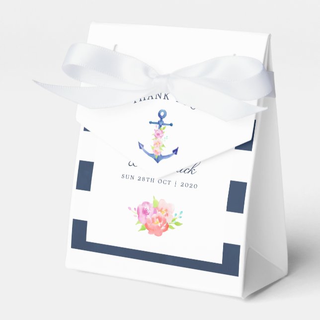 Wasserfarbenflorale Schönheitshochzeit Vielen Dank Geschenkschachtel (Vorderseite)