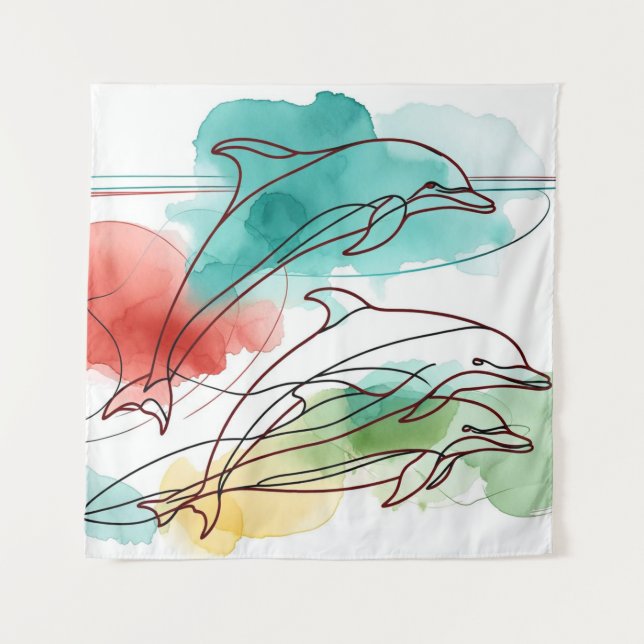 Wasserfarbenflüster Wandteppich (Vorderseite)