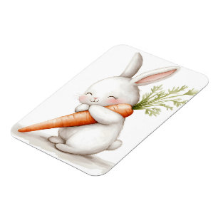 Wasserfarbenflut Bunny Carrot Liebe Magnet