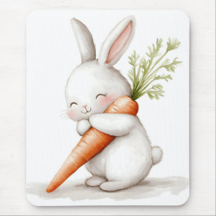 Wasserfarbenflut Bunny Carrot Liebe Mousepad