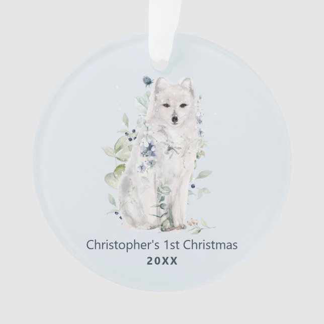 Wasserfarbenfox Personalisierte Ornamente (Vorderseite)
